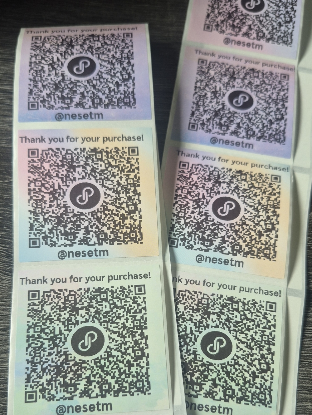 Custom Closet QR Code Stickers – Pastel Gradient 50 Labels